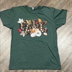 Green Fall Graphic T-Shirt